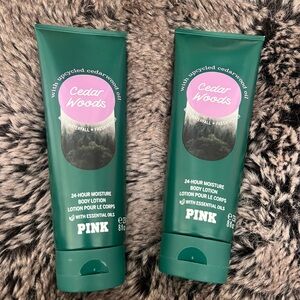 2 X NEW Victoria's Secret PINK Cedar Woods Body lotion